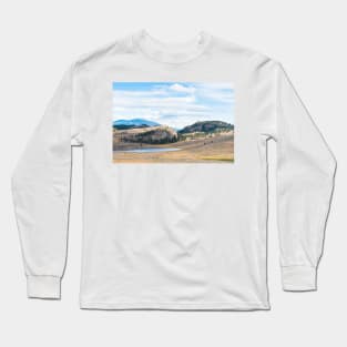 Desert Grasslands Blue Sky View Long Sleeve T-Shirt